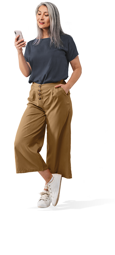 Image of Marie checking her phone